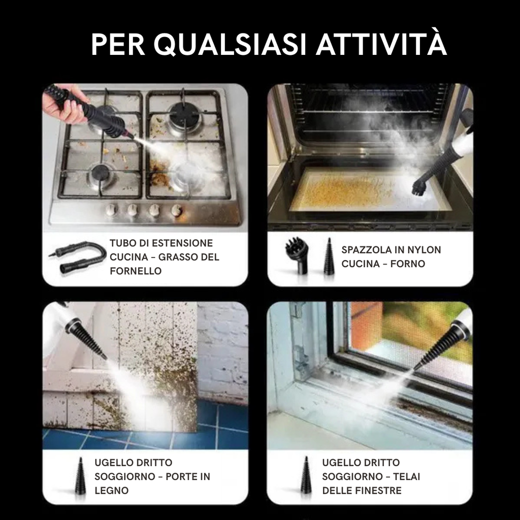Macchina per la Pulizia a Vapore Pressurizzato 12 in 1