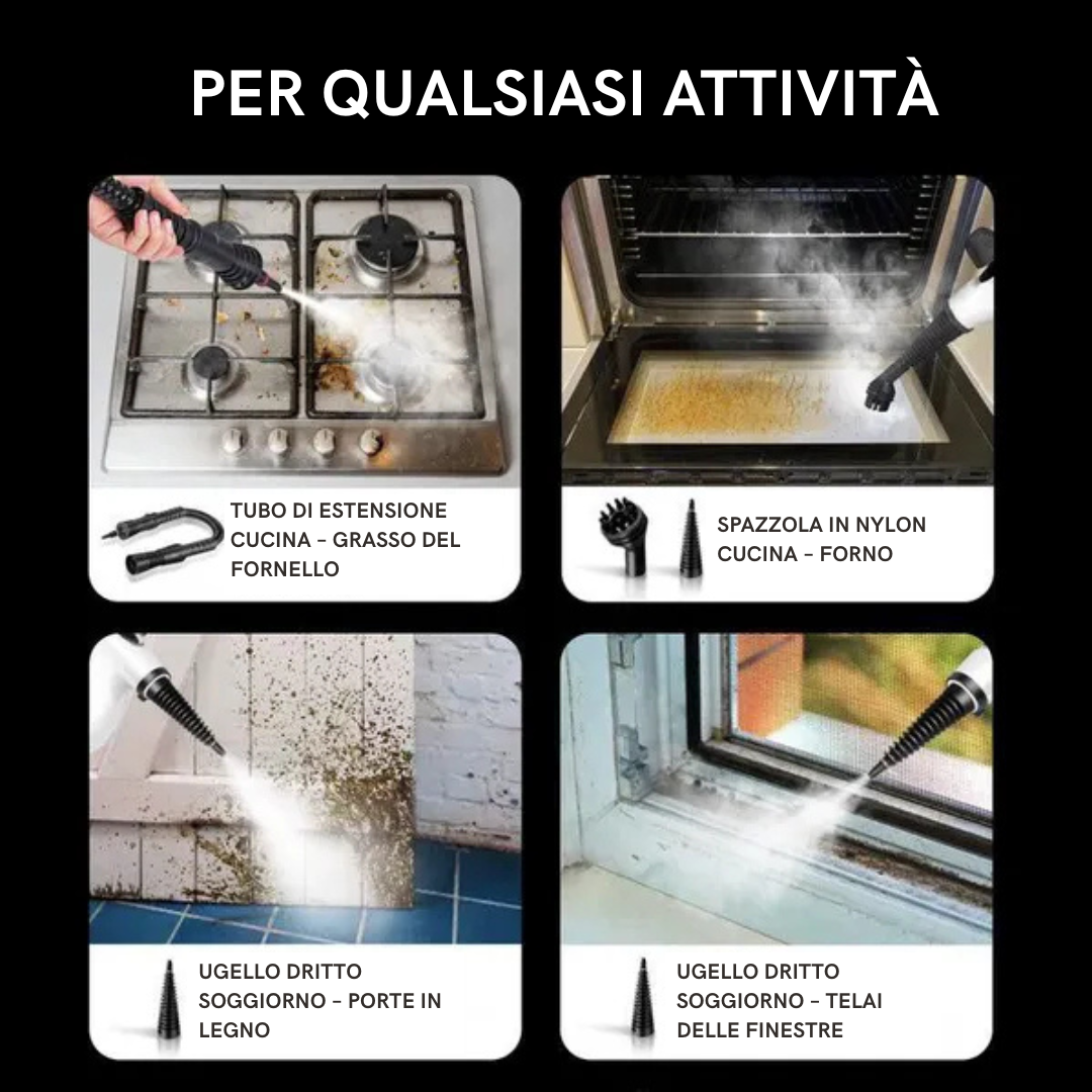 Macchina per la Pulizia a Vapore Pressurizzato 12 in 1
