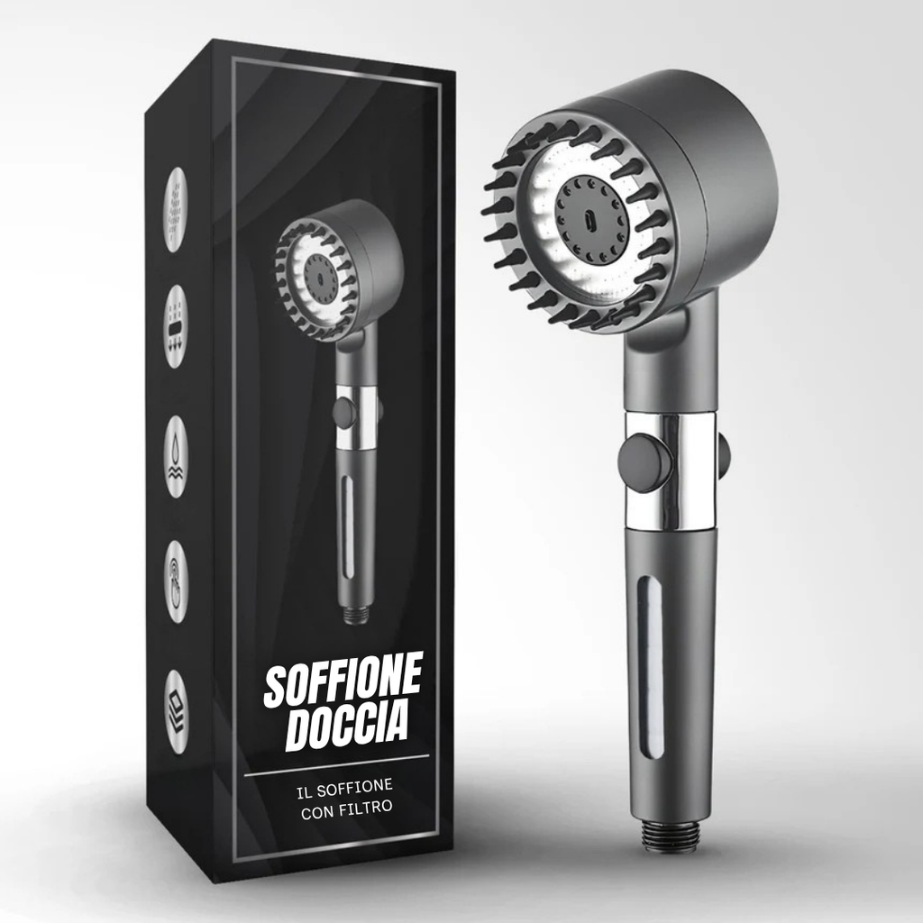 Soffione Doccia Filtrato (4 MODALITÀ DI GETTO + FILTRAZIONE DELLE IMPURITÀ)