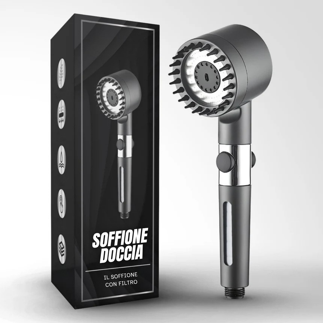 Soffione Doccia Filtrato (4 MODALITÀ DI GETTO + FILTRAZIONE DELLE IMPURITÀ)